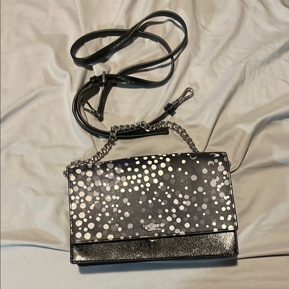Navy and White Polka Dot Women's Bag